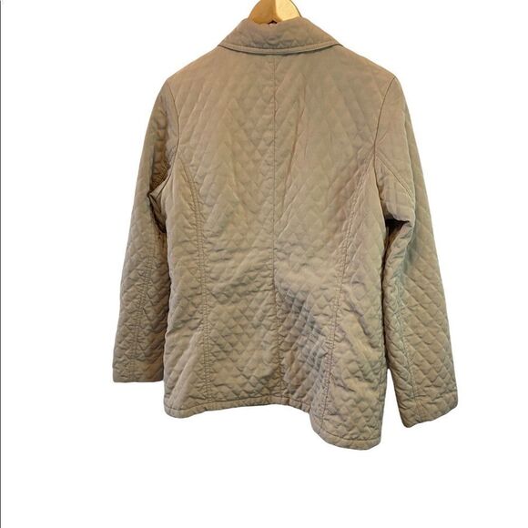 NEW YORK CLASSICS Tan Quilted Zip Up Lightweight Jacket Coat M - Picture 4 of 7